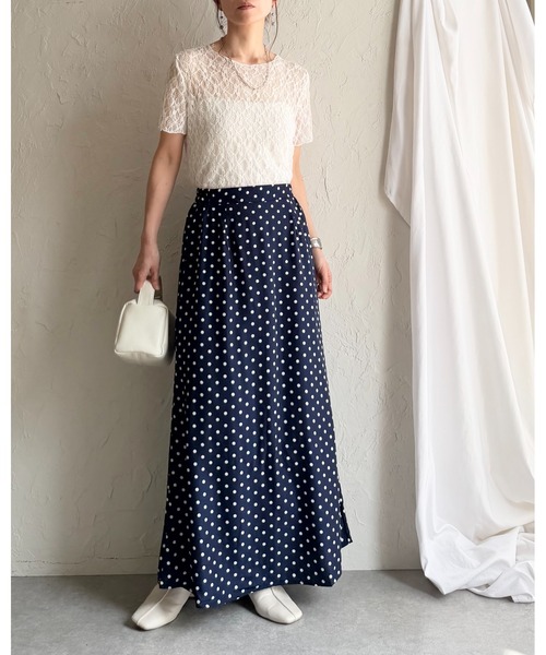 She's Closet スカート セミフレア ロング 水玉 ドットスカート