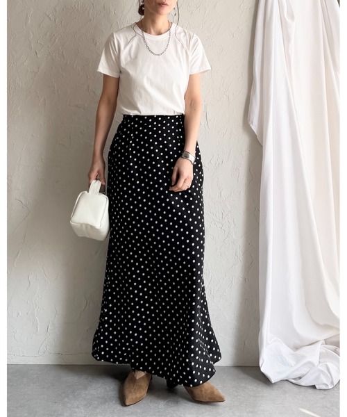 She's Closet スカート セミフレア ロング 水玉 ドットスカート