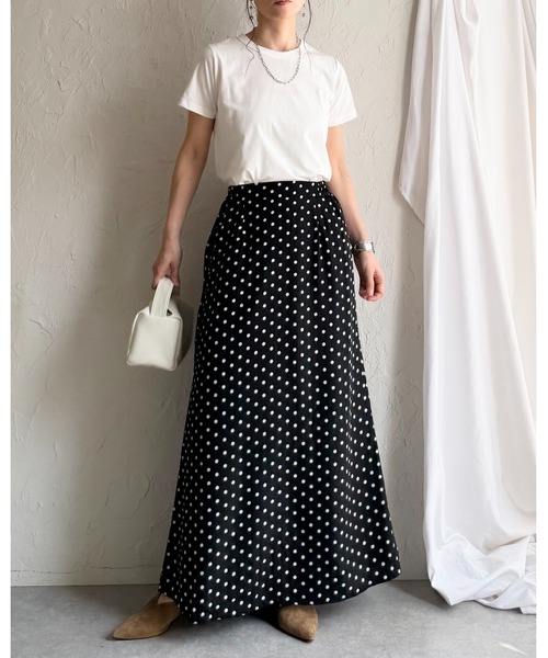 She's Closet スカート セミフレア ロング 水玉 ドットスカート