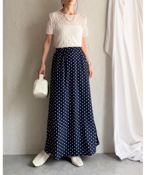 She's Closet スカート セミフレア ロング 水玉 ドットスカート
