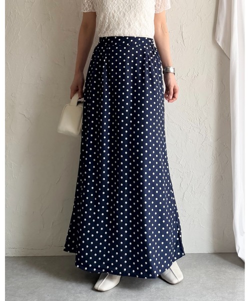 She's Closet スカート セミフレア ロング 水玉 ドットスカート