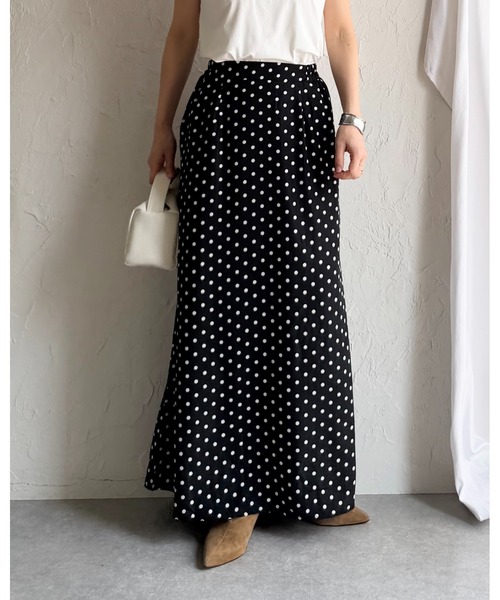 She's Closet スカート セミフレア ロング 水玉 ドットスカート