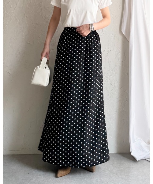 She's Closet スカート セミフレア ロング 水玉 ドットスカート