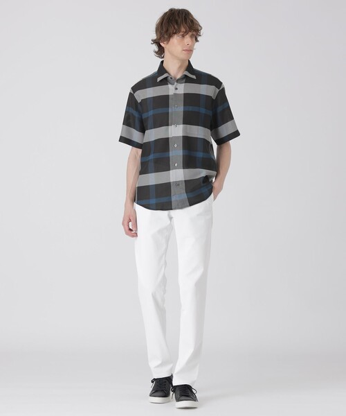 シャツ カラミクレストブリッジチェックハーフスリーブシャツ メンズの画像