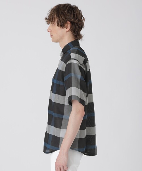 シャツ カラミクレストブリッジチェックハーフスリーブシャツ メンズの画像