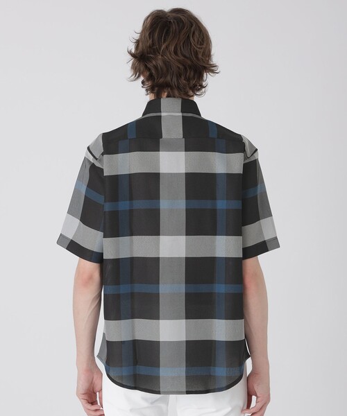 シャツ カラミクレストブリッジチェックハーフスリーブシャツ メンズの画像