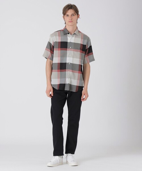 シャツ カラミクレストブリッジチェックハーフスリーブシャツ メンズの画像