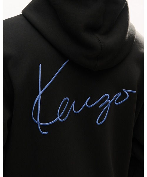 パーカー 'KENZO Signature' エンブロイダリー ジップアップ フーディー イン コットン メンズの画像