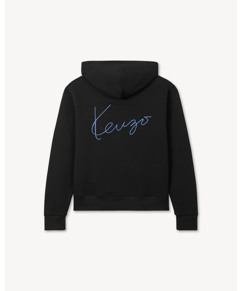 パーカー 'KENZO Signature' エンブロイダリー ジップアップ フーディー イン コットン メンズの画像