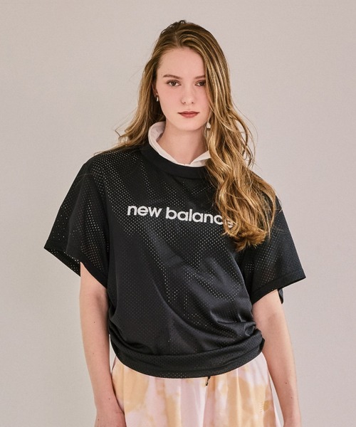 New Balance（ニューバランス） tシャツ ロゴメッシュショートスリーブ