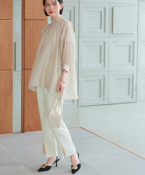 「RUIRUE BOUTIQUE」 長袖ブラウス 3L ダークグレー レディース_画像2