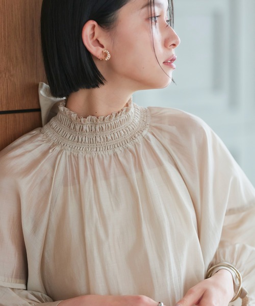 「RUIRUE BOUTIQUE」 長袖ブラウス 3L ダークグレー レディース_画像3