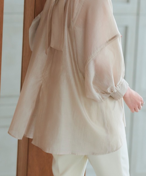 「RUIRUE BOUTIQUE」 長袖ブラウス 3L ダークグレー レディース_画像4