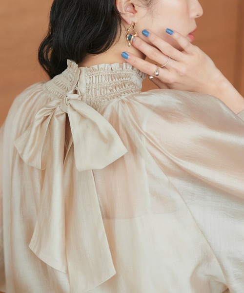 「RUIRUE BOUTIQUE」 長袖ブラウス 3L ダークグレー レディース_画像6