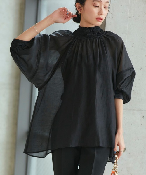 「RUIRUE BOUTIQUE」 長袖ブラウス 3L ダークグレー レディース_画像8