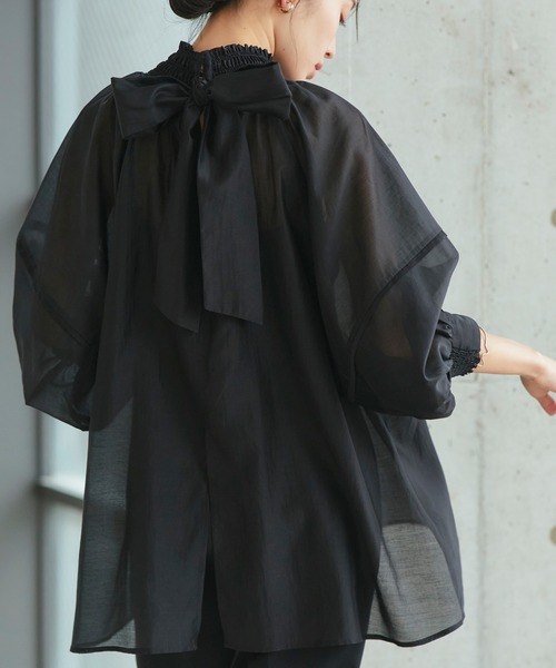 「RUIRUE BOUTIQUE」 長袖ブラウス 3L ダークグレー レディース_画像9