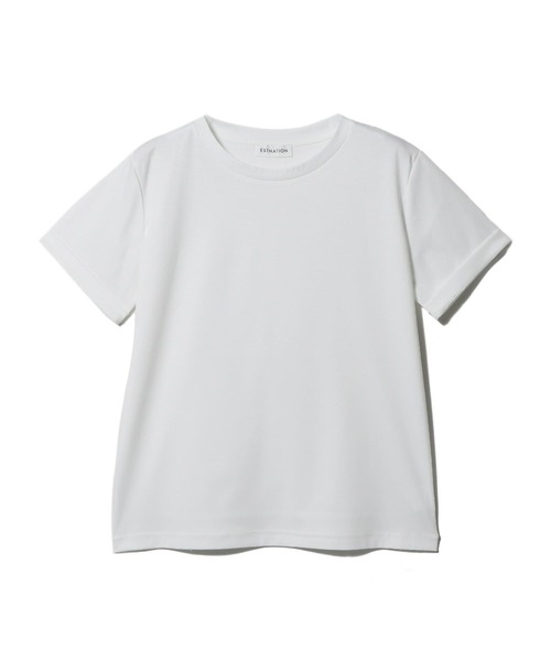 tシャツ ESTNATION / アルビニ コットンスムース ロールアップ Tシャツ レディースの画像