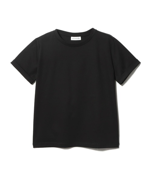 tシャツ ESTNATION / アルビニ コットンスムース ロールアップ Tシャツ レディースの画像