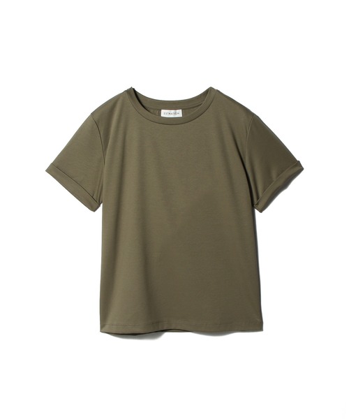 tシャツ ESTNATION / アルビニ コットンスムース ロールアップ Tシャツ レディースの画像
