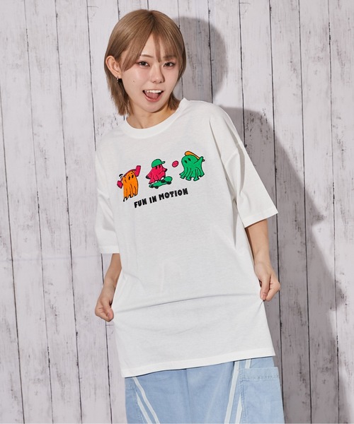 tシャツ 半袖 「おばけ×サガラ刺繍」BIGTシャツ／ストリート／春夏／全