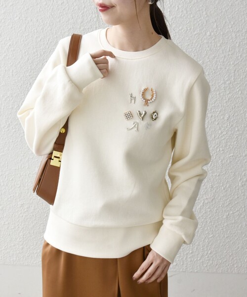 「SHIPS any」 スウェットカットソー ONE SIZE ネイビー レディース_画像4