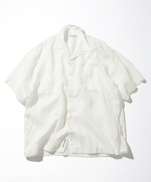 CAHLUMN（カウラム） シャツ Linen Open Collar Short Sleeve Shirt