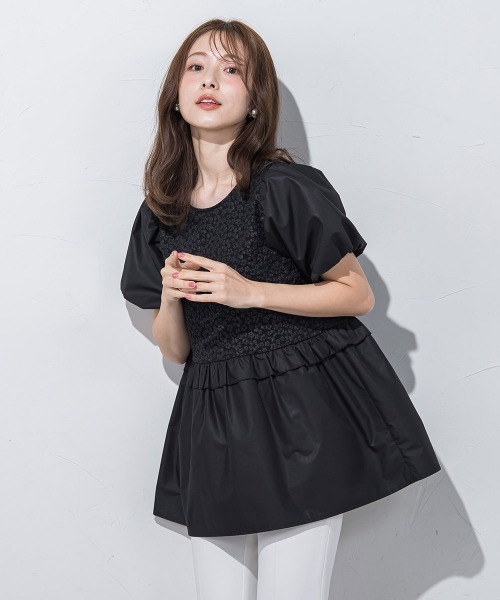 「QUEENS COURT」 半袖ブラウス M ホワイト レディース_画像8