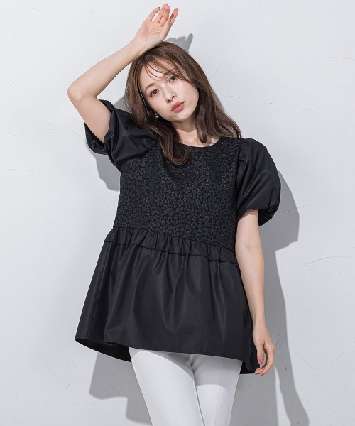 「QUEENS COURT」 半袖ブラウス M ホワイト レディース_画像9
