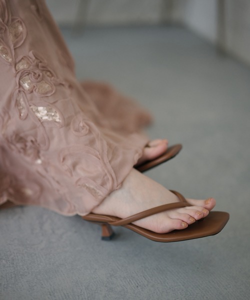 サンダル ミュール square toe thong sandals /スクエアトゥ トング