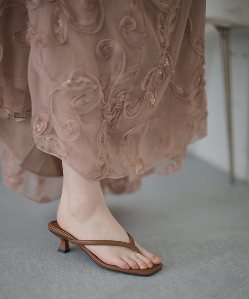 サンダル ミュール square toe thong sandals /スクエアトゥ トング