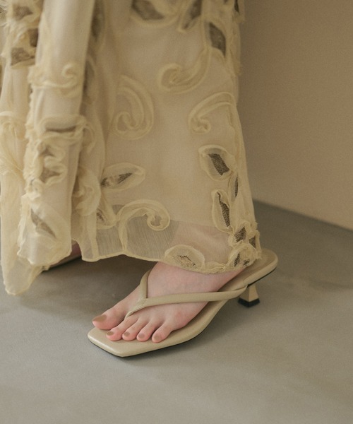 サンダル ミュール square toe thong sandals /スクエアトゥ トング