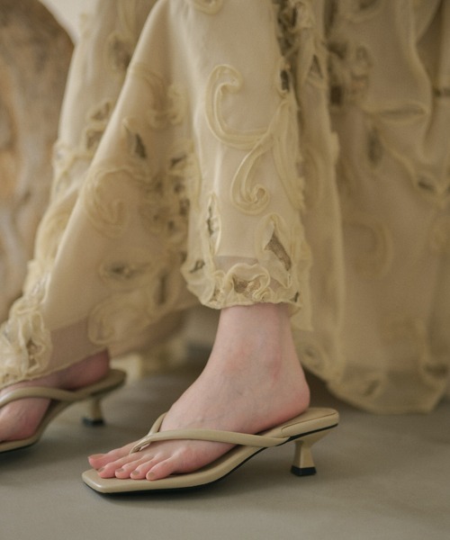 サンダル ミュール square toe thong sandals /スクエアトゥ トング