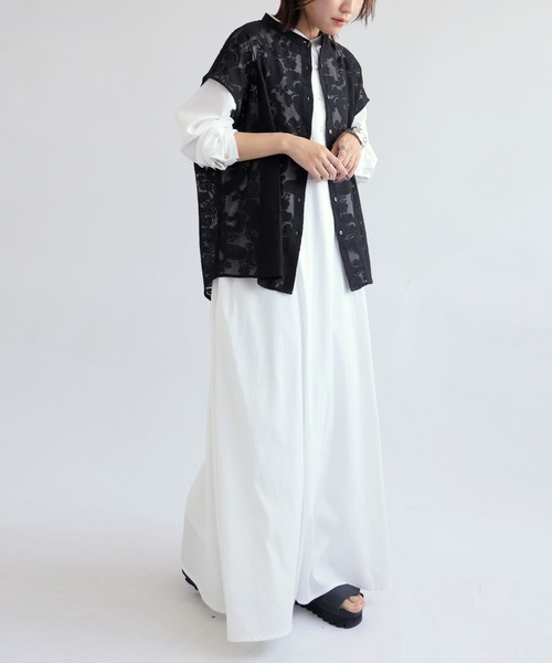 「antiqua」 「pattern torso」半袖シャツ ONESIZE ブラック レディース_画像7