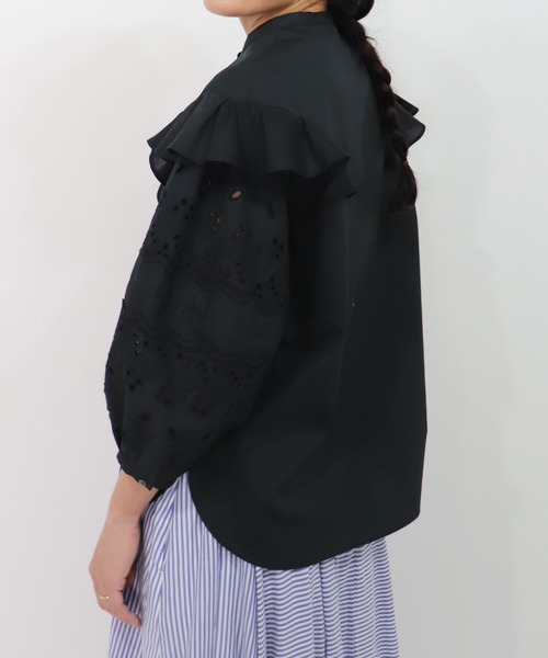 「haupia」 7分袖ブラウス MEDIUM ブラック レディース_画像5
