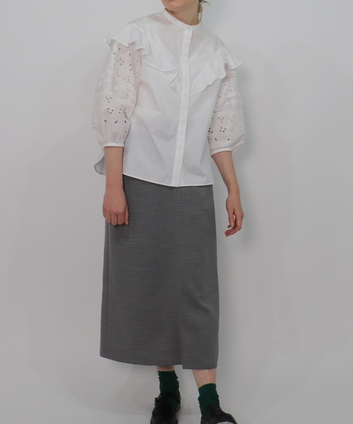 「haupia」 7分袖ブラウス MEDIUM ブラック レディース_画像7