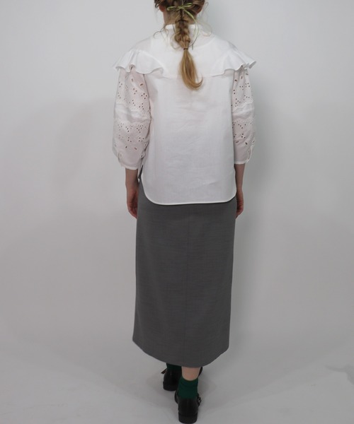「haupia」 7分袖ブラウス MEDIUM ブラック レディース_画像9