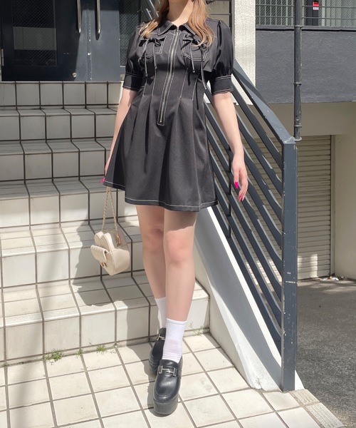 「one way」 シャツワンピース FREE ブラック レディース_画像6