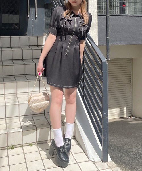 「one way」 シャツワンピース FREE ブラック レディース_画像7