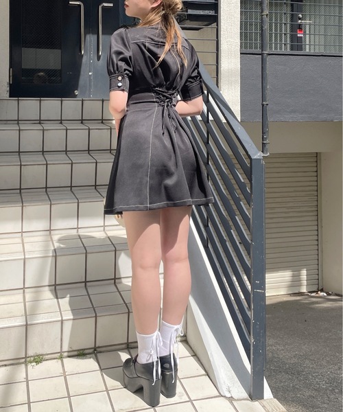「one way」 シャツワンピース FREE ブラック レディース_画像9