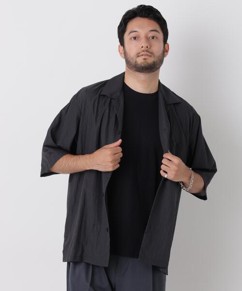 【新品未使用】ROHE 黒 半袖シャツ NANO universe（ナノ・ユニバース） シャツ 半袖 HRAFTeX(R)スクウェア