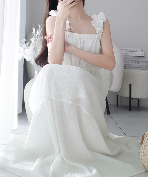 「mily bilet」 キャミソールワンピース MEDIUM ブルー レディース_画像6
