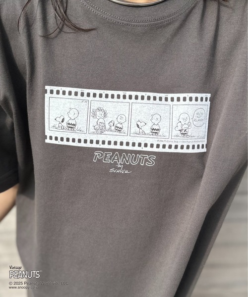 「Vintage PEANUTS」 半袖Tシャツ LARGE オートミール レディース_画像4