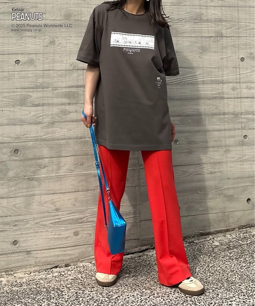 「Vintage PEANUTS」 半袖Tシャツ LARGE オートミール レディース_画像7