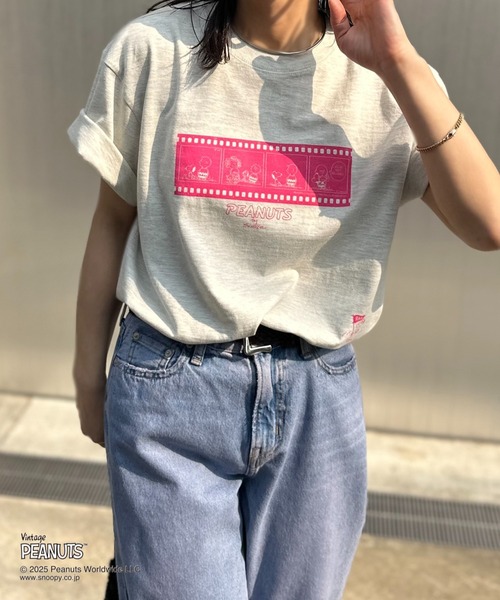 「Vintage PEANUTS」 半袖Tシャツ LARGE オートミール レディース_画像8