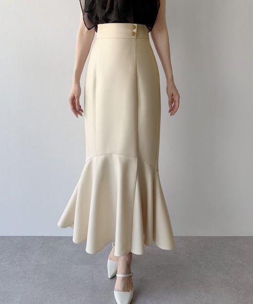 「mipiarl」 ロングスカート MEDIUM アイボリー レディース_画像2