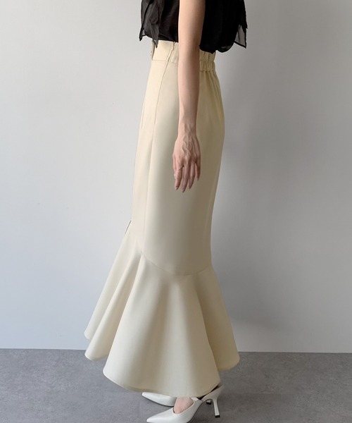 「mipiarl」 ロングスカート MEDIUM アイボリー レディース_画像3