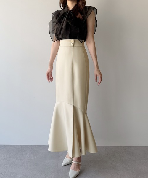 「mipiarl」 ロングスカート MEDIUM アイボリー レディース_画像6