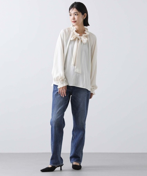 「Gready Brilliant」 「AuieF」長袖ブラウス 38 ブルー レディース_画像2