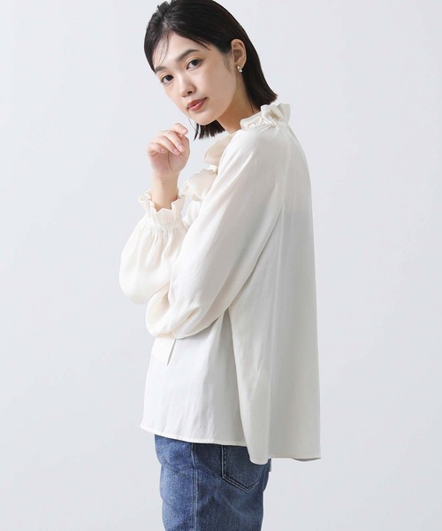 「Gready Brilliant」 「AuieF」長袖ブラウス 38 ブルー レディース_画像7