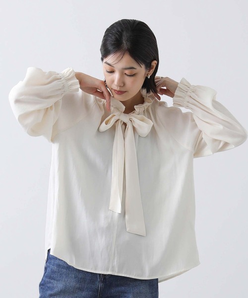 「Gready Brilliant」 「AuieF」長袖ブラウス 38 ブルー レディース_画像9